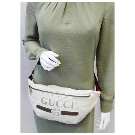 gucci leather belt bag white|gucci belt bag original price.